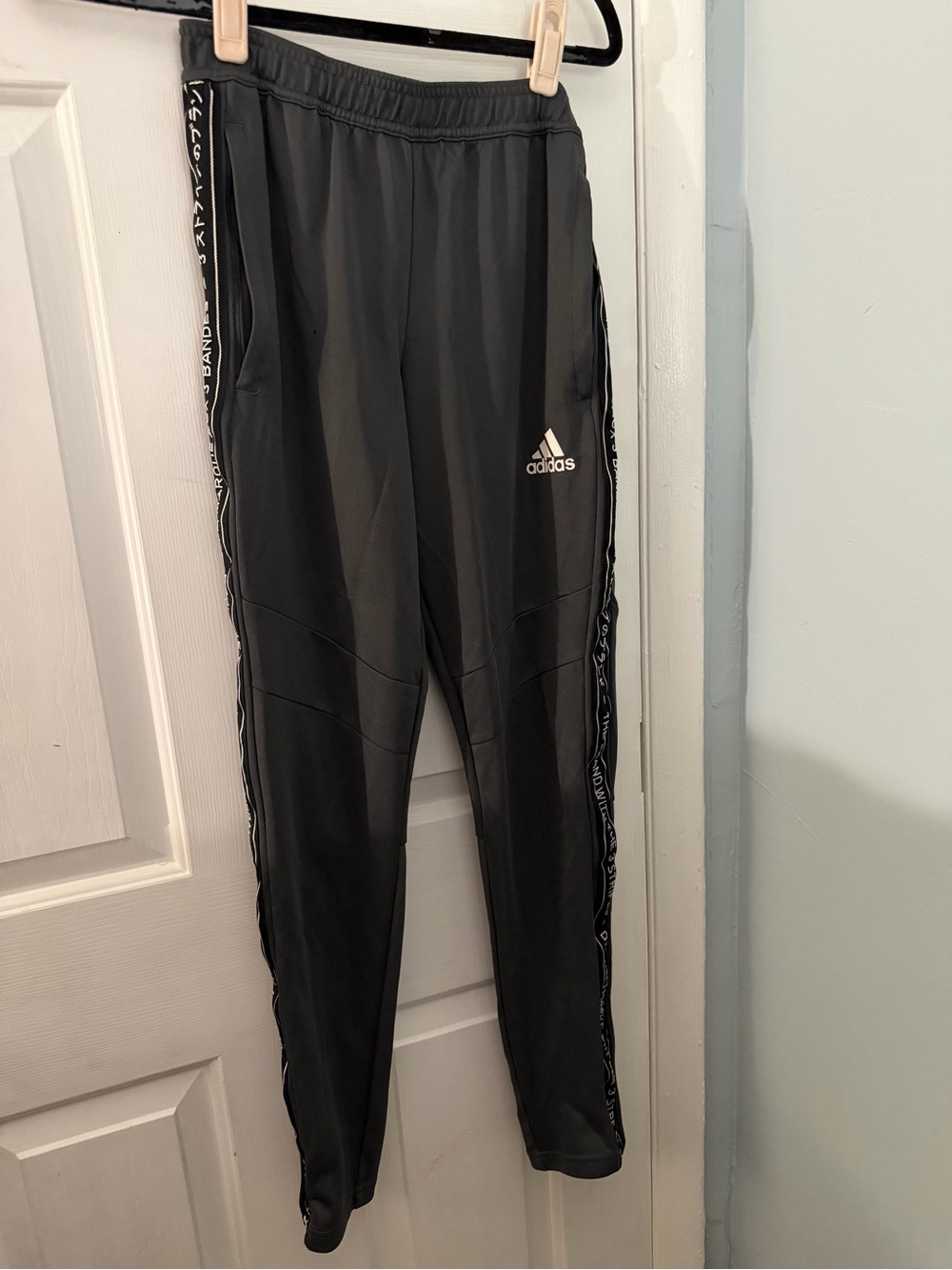 Adidas Black 3 Stripes Tapered Track Pants US 3